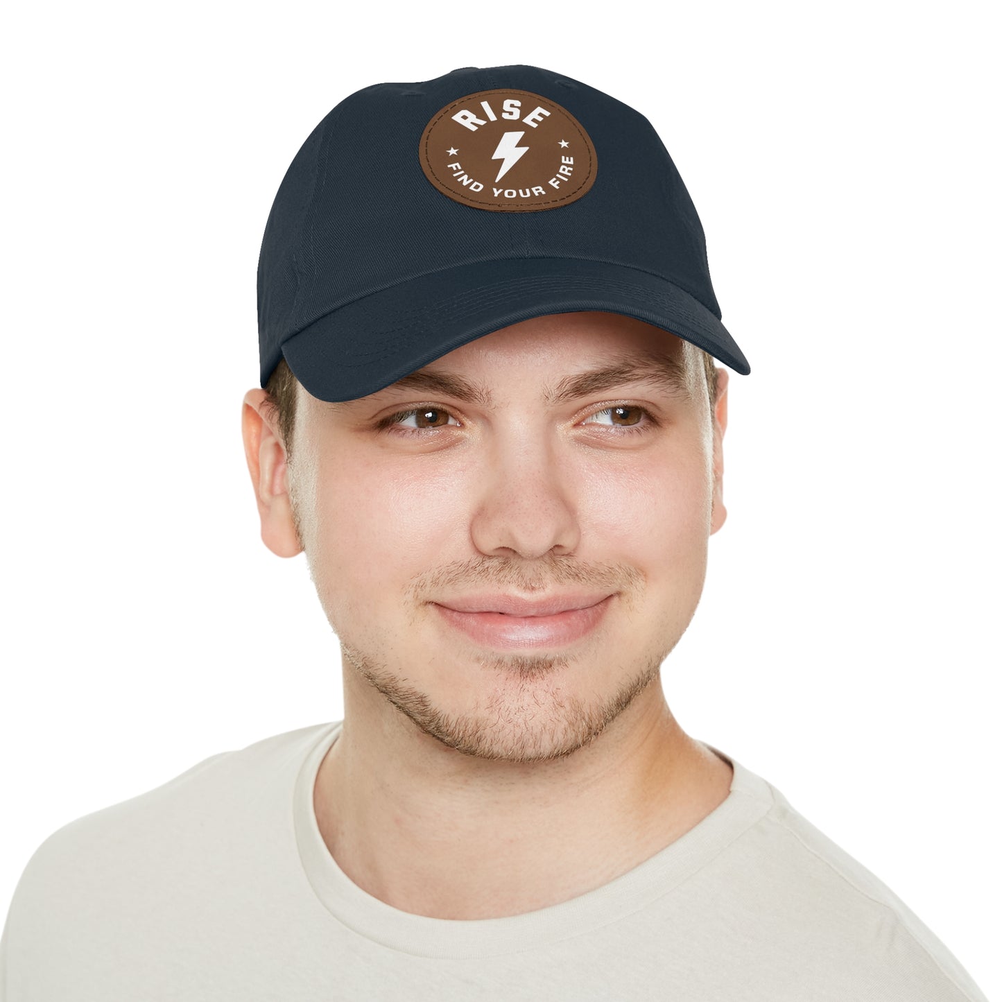 Motivational Dad Hat with Leather Patch, Custom Baseball Cap, Stylish Sun Hat