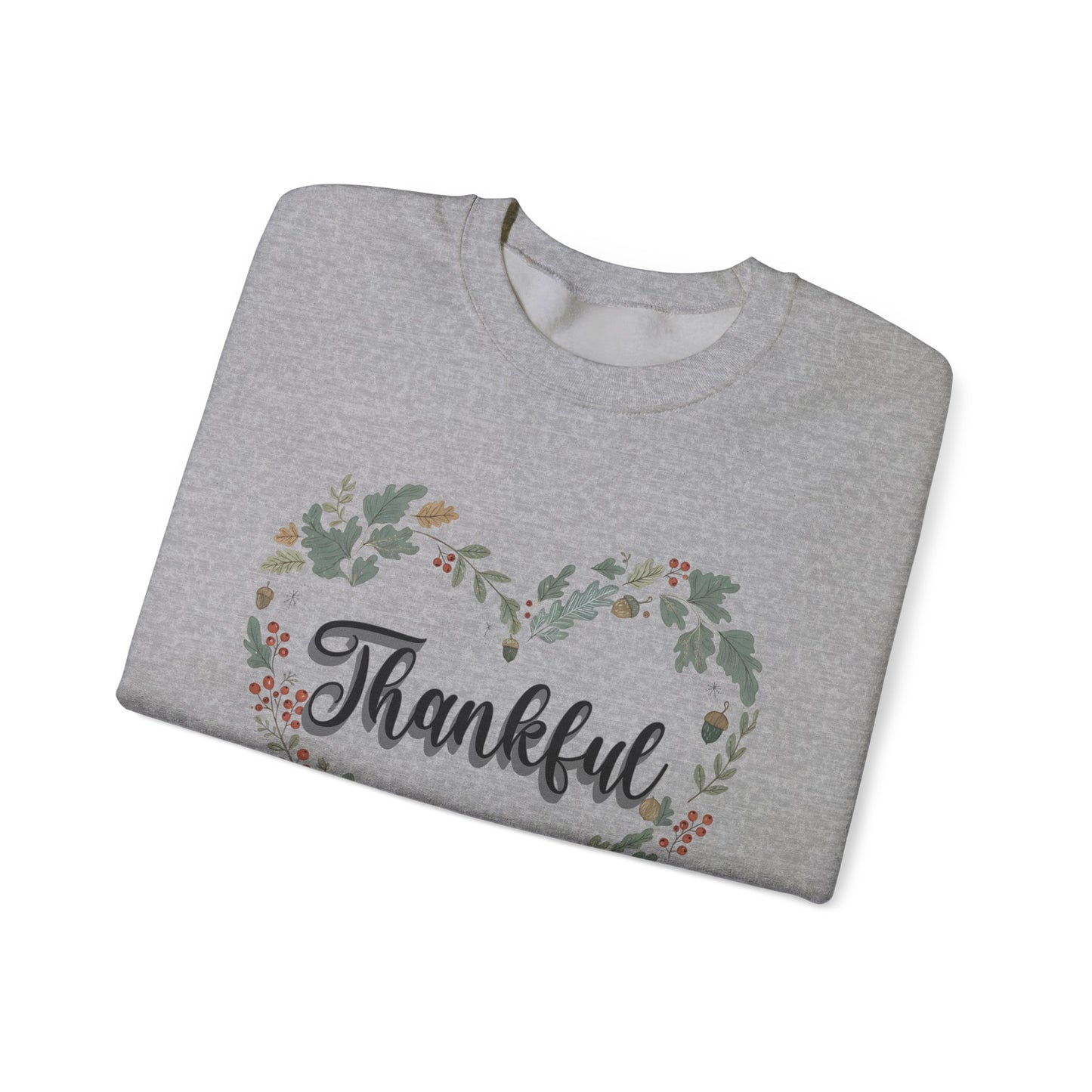 Thankful Heart Crewneck Sweatshirt, Cozy Sweatshirt, Fall Fashion, Thanksgiving Gift, Unisex Pullover, Floral Design