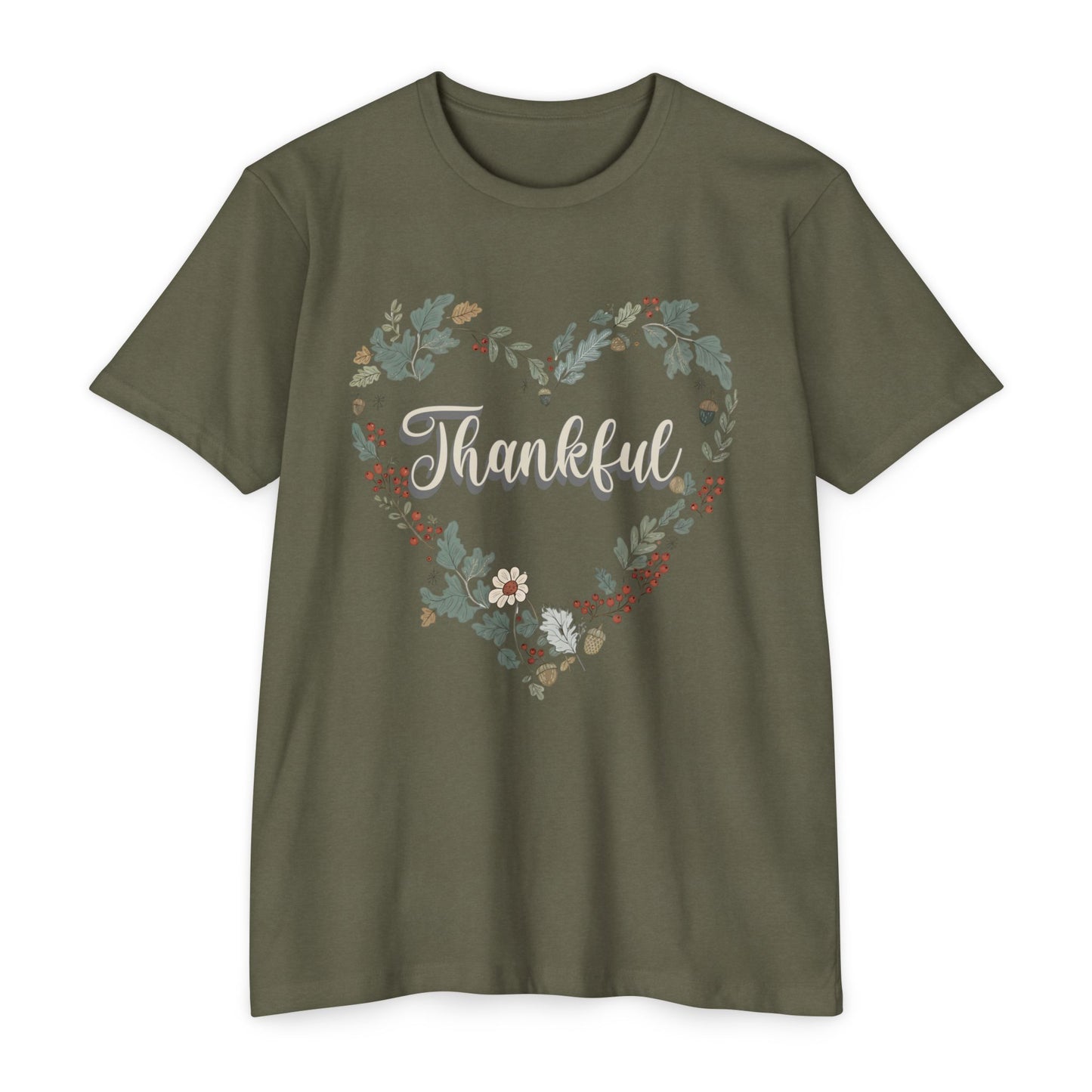 Thankful Floral Heart T-Shirt, Cute Gift for Mom, Mother's Day Tee, Cozy Casual Wear, Heartfelt Gift, woman Vintage Style Shirt