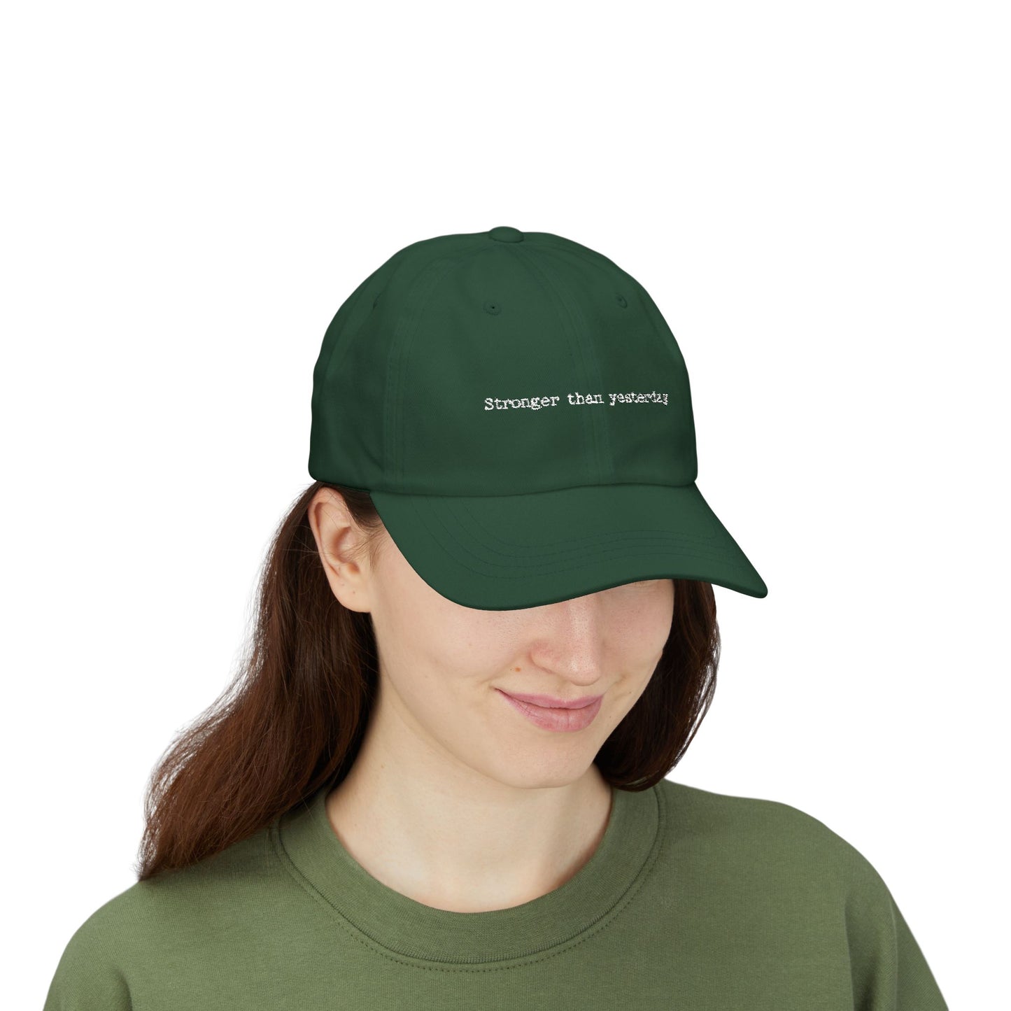 "Stronger Than Yesterday" Motivational Dad Cap, Casual Hat, Everyday Wear