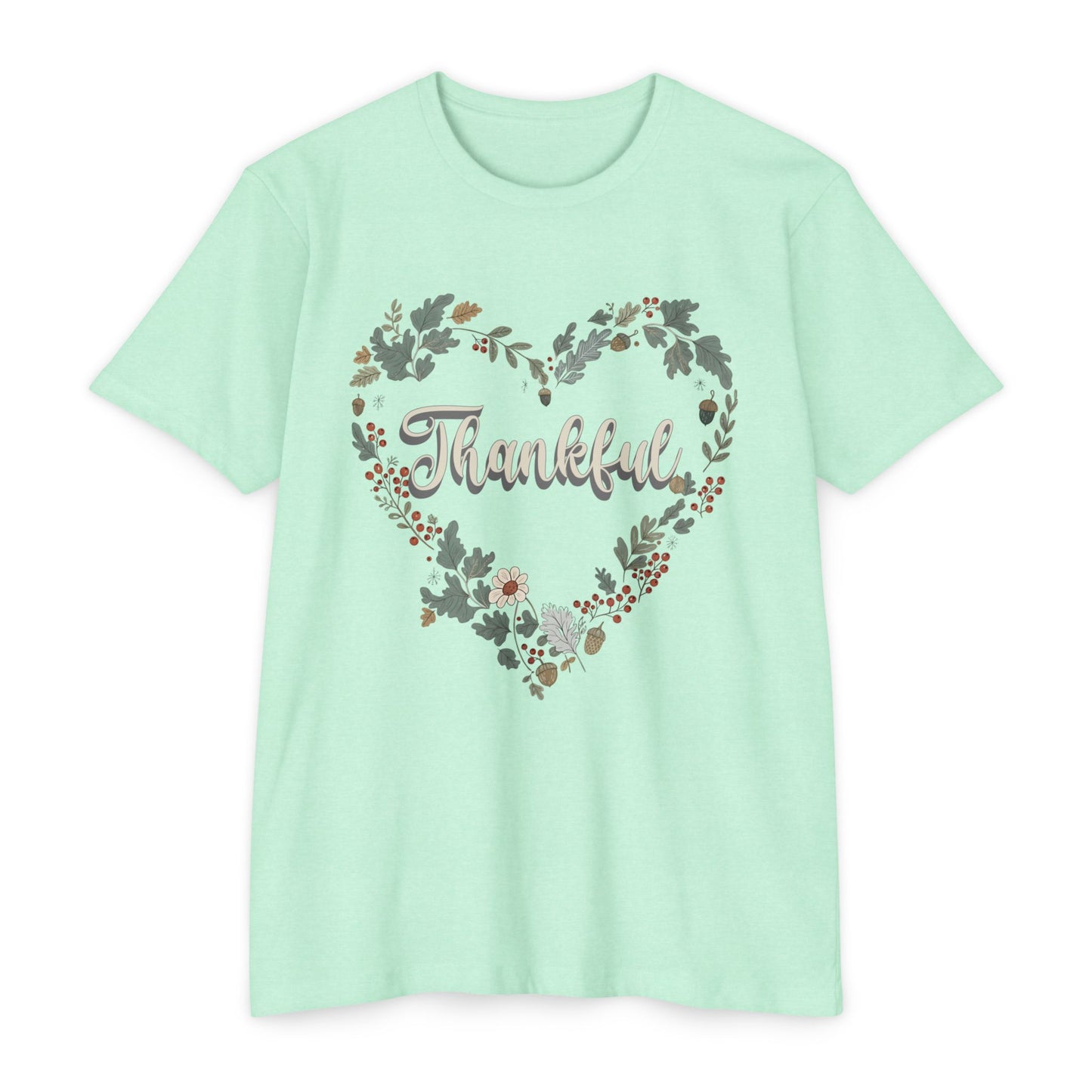 Thankful Floral Heart T-Shirt, Cute Gift for Mom, Mother's Day Tee, Cozy Casual Wear, Heartfelt Gift, woman Vintage Style Shirt