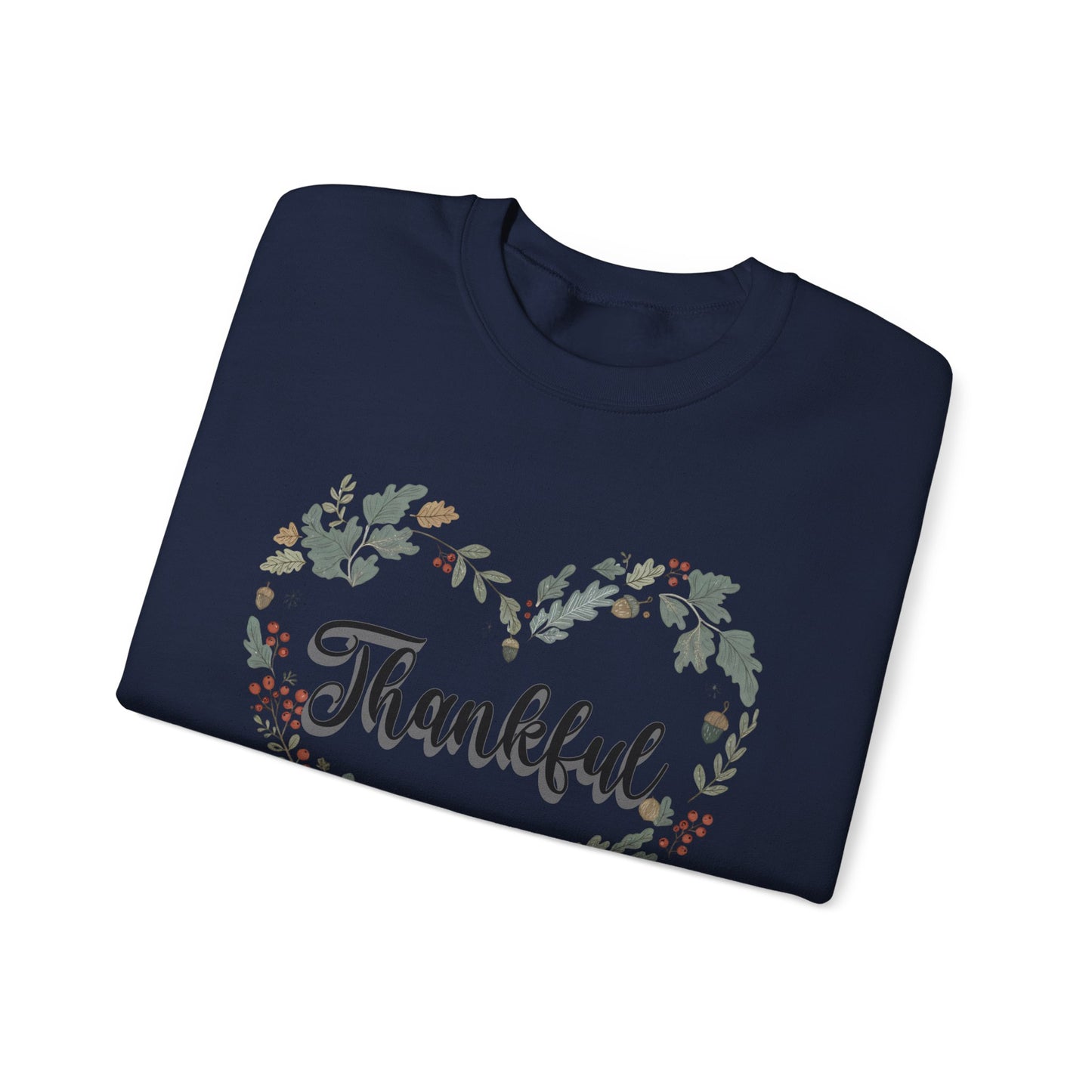 Thankful Heart Crewneck Sweatshirt, Cozy Sweatshirt, Fall Fashion, Thanksgiving Gift, Unisex Pullover, Floral Design