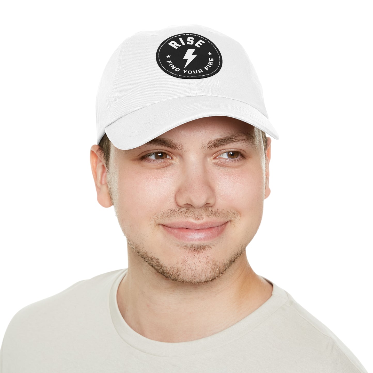 Motivational Dad Hat with Leather Patch, Custom Baseball Cap, Stylish Sun Hat
