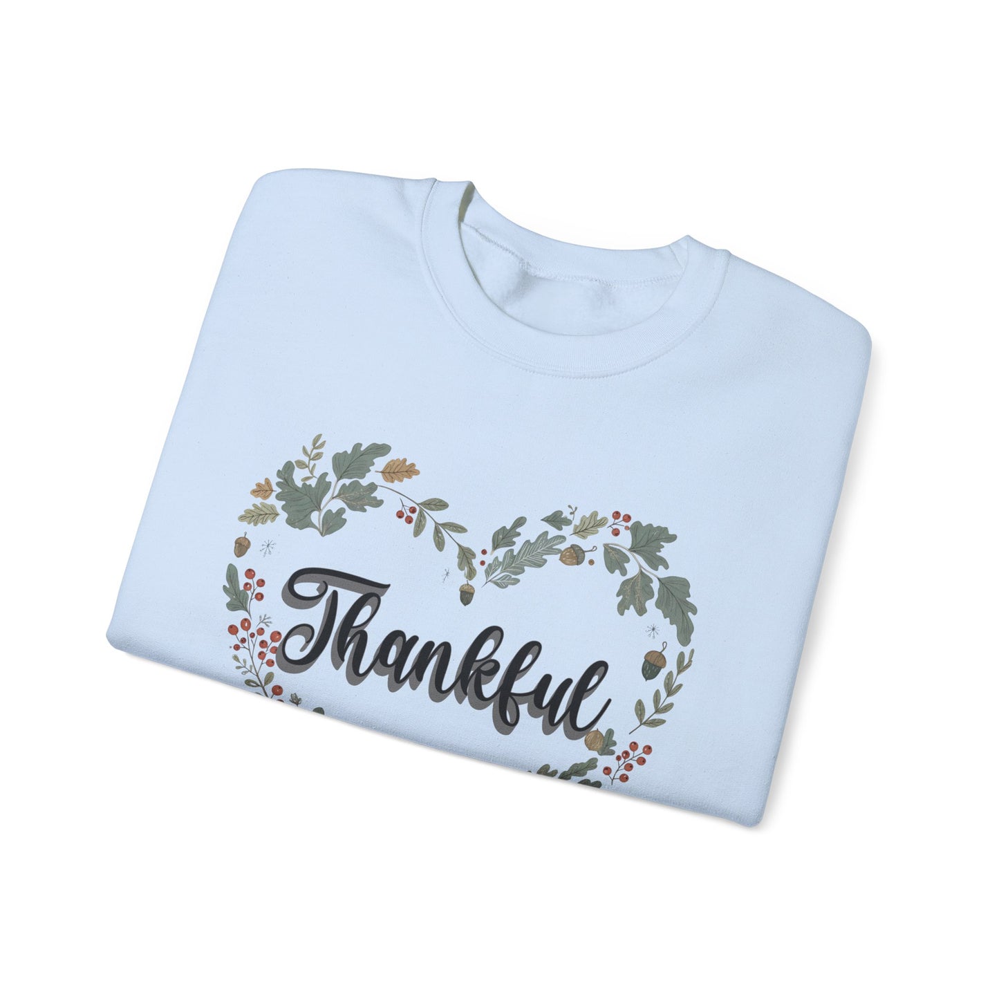 Thankful Heart Crewneck Sweatshirt, Cozy Sweatshirt, Fall Fashion, Thanksgiving Gift, Unisex Pullover, Floral Design