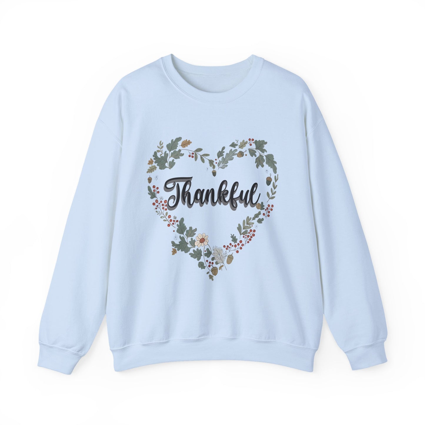 Thankful Heart Crewneck Sweatshirt, Cozy Sweatshirt, Fall Fashion, Thanksgiving Gift, Unisex Pullover, Floral Design