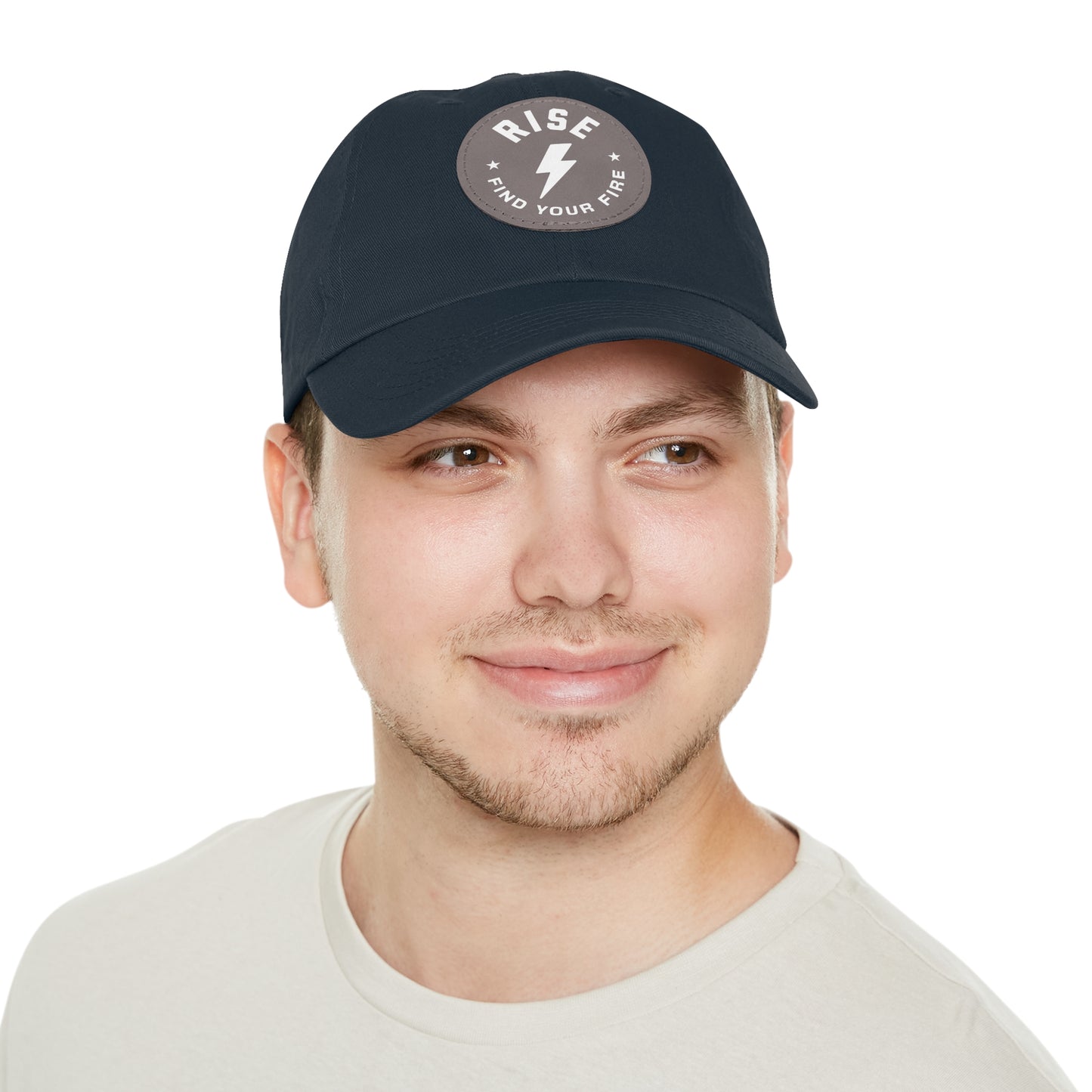 Motivational Dad Hat with Leather Patch, Custom Baseball Cap, Stylish Sun Hat