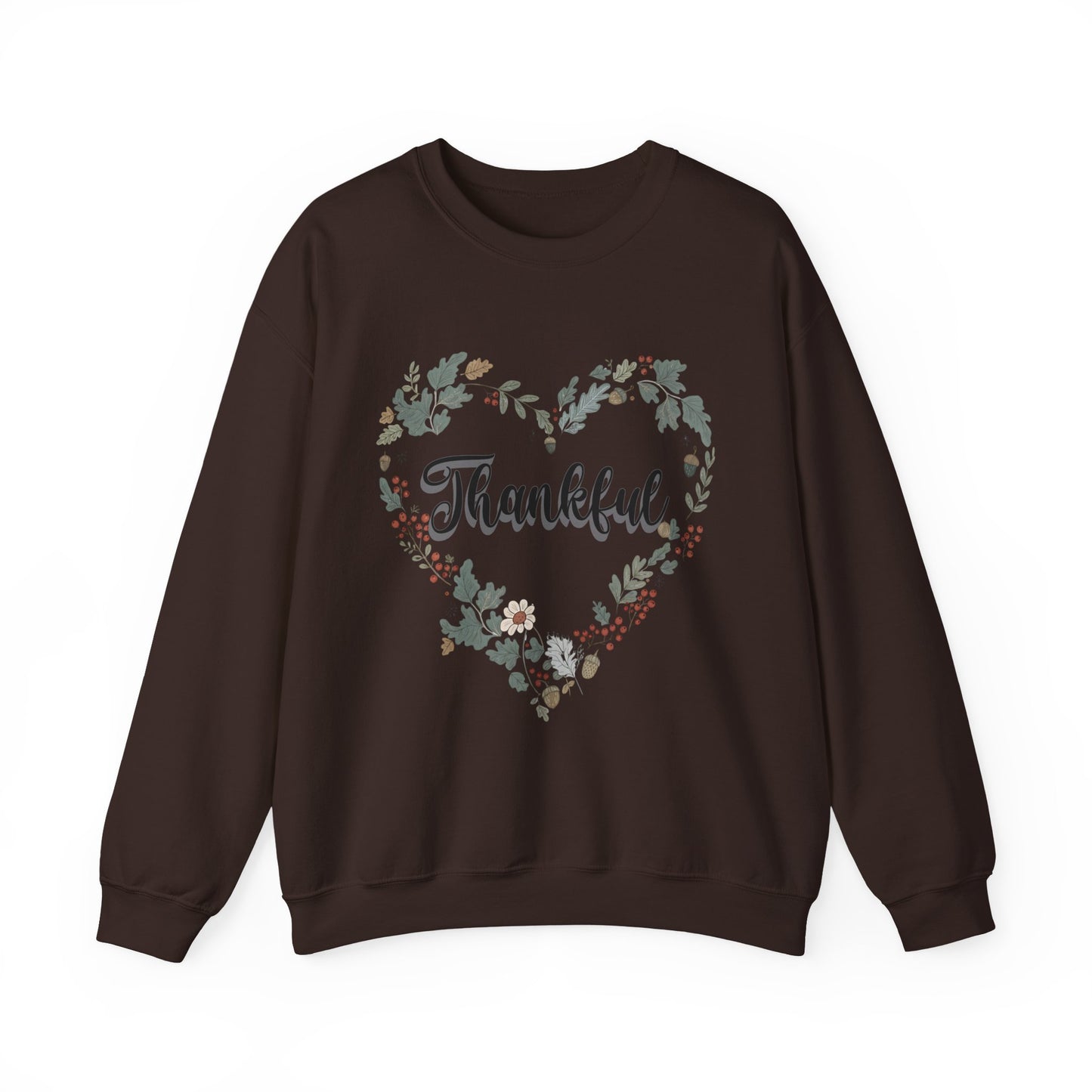 Thankful Heart Crewneck Sweatshirt, Cozy Sweatshirt, Fall Fashion, Thanksgiving Gift, Unisex Pullover, Floral Design