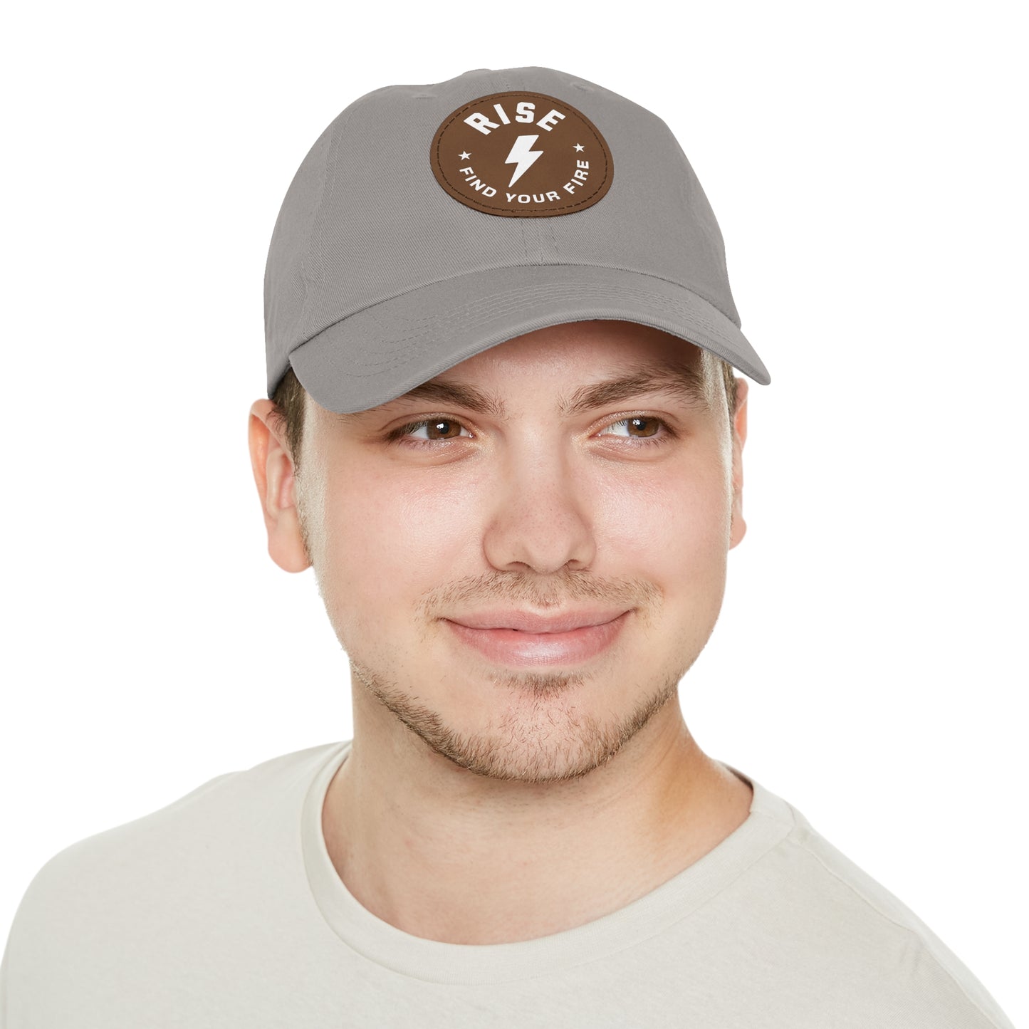 Motivational Dad Hat with Leather Patch, Custom Baseball Cap, Stylish Sun Hat