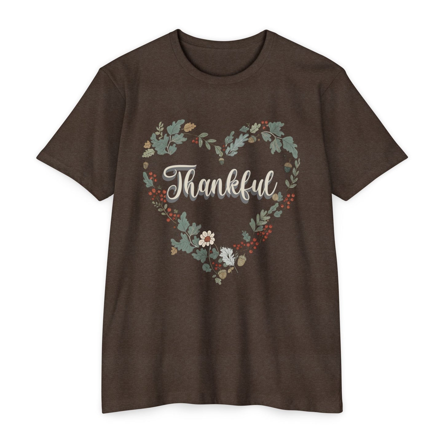 Thankful Floral Heart T-Shirt, Cute Gift for Mom, Mother's Day Tee, Cozy Casual Wear, Heartfelt Gift, woman Vintage Style Shirt