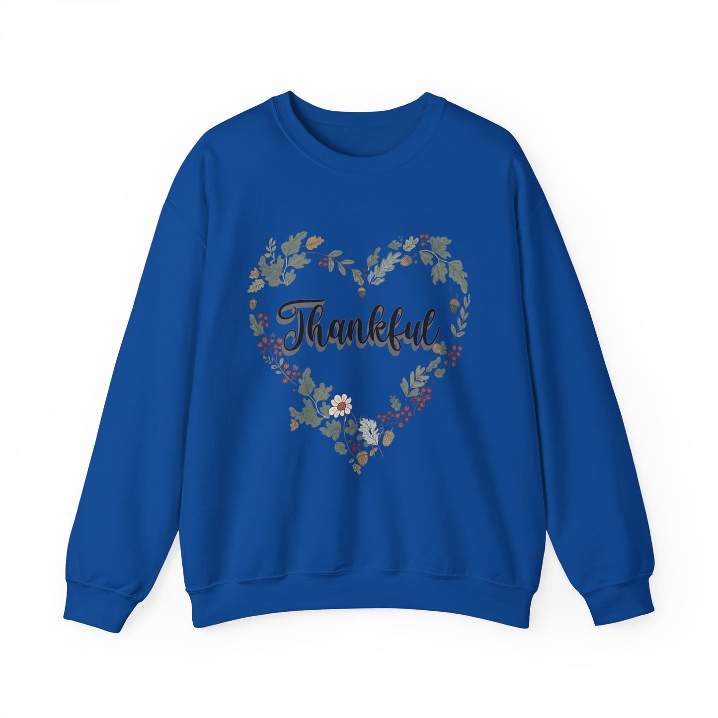 Thankful Heart Crewneck Sweatshirt, Cozy Sweatshirt, Fall Fashion, Thanksgiving Gift, Unisex Pullover, Floral Design