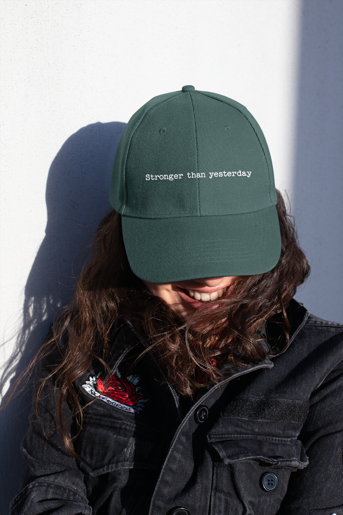 "Stronger Than Yesterday" Motivational Dad Cap, Casual Hat, Everyday Wear
