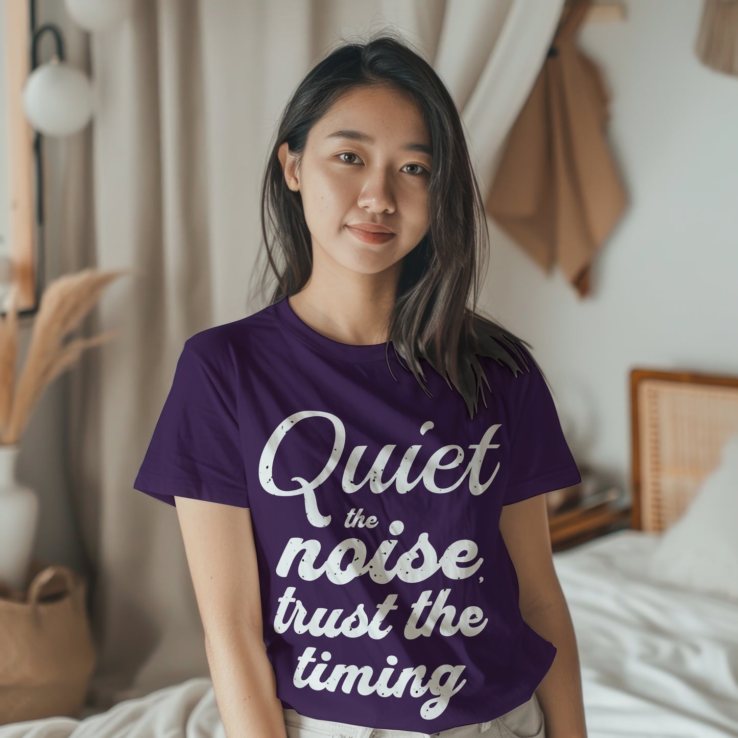 Motivational Quote Unisex T-Shirt - Quiet the Noise, Trust the Timing