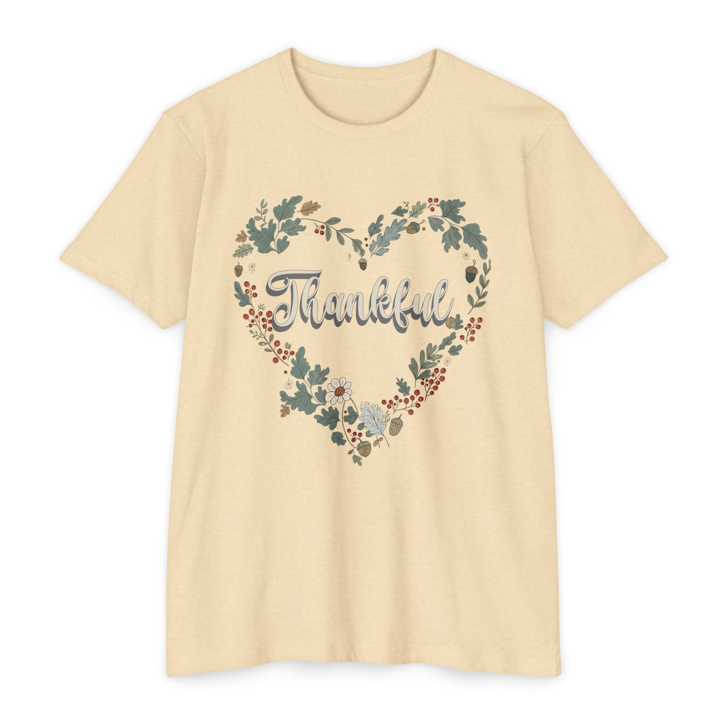 Thankful Floral Heart T-Shirt, Cute Gift for Mom, Mother's Day Tee, Cozy Casual Wear, Heartfelt Gift, woman Vintage Style Shirt