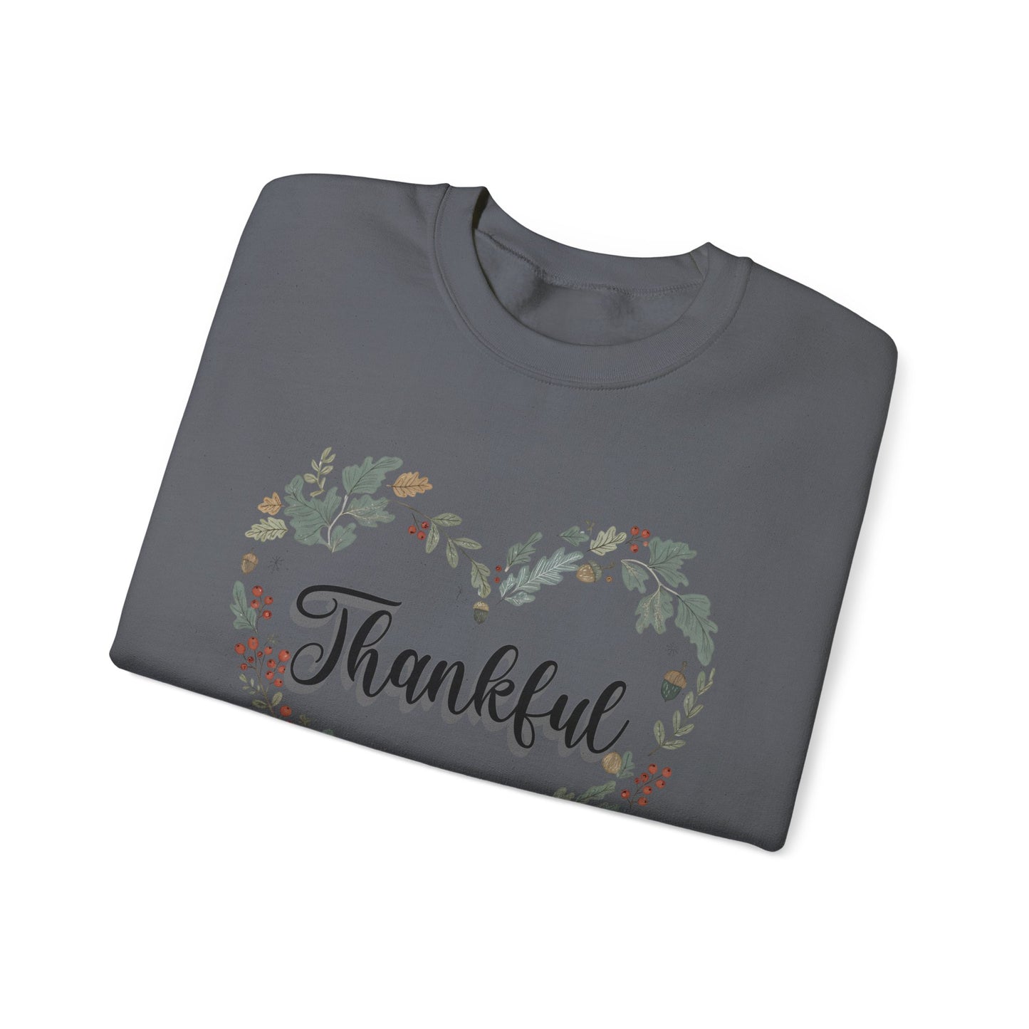 Thankful Heart Crewneck Sweatshirt, Cozy Sweatshirt, Fall Fashion, Thanksgiving Gift, Unisex Pullover, Floral Design