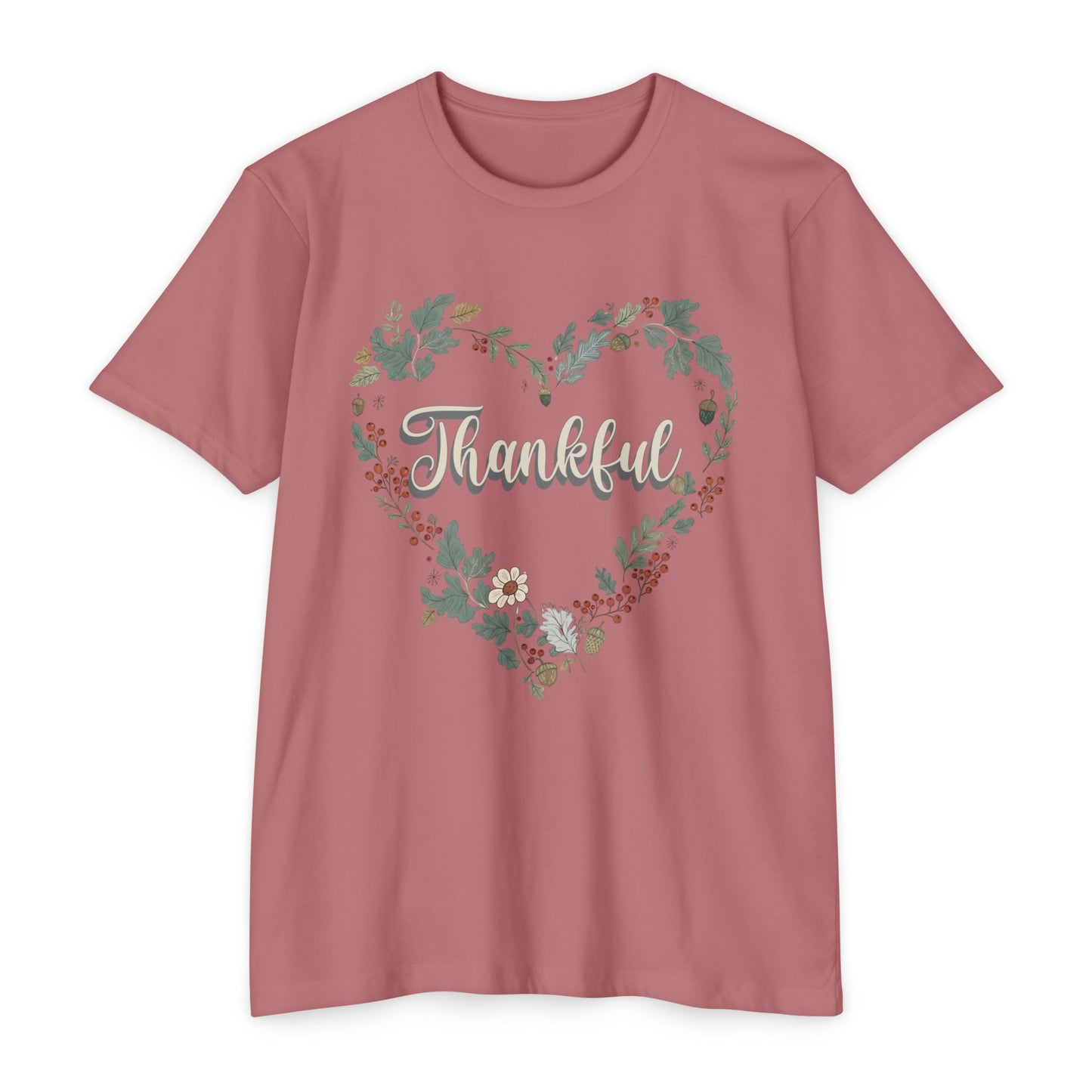 Thankful Floral Heart T-Shirt, Cute Gift for Mom, Mother's Day Tee, Cozy Casual Wear, Heartfelt Gift, woman Vintage Style Shirt