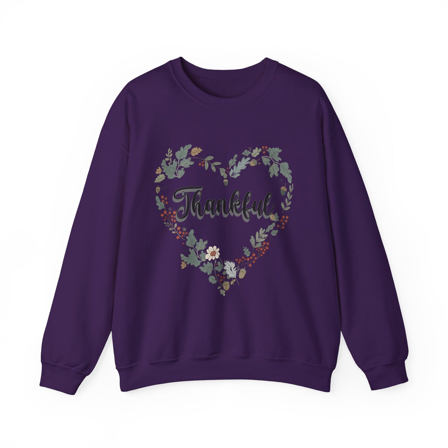 Thankful Heart Crewneck Sweatshirt, Cozy Sweatshirt, Fall Fashion, Thanksgiving Gift, Unisex Pullover, Floral Design