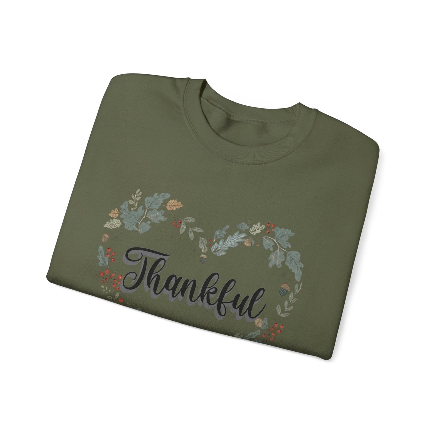 Thankful Heart Crewneck Sweatshirt, Cozy Sweatshirt, Fall Fashion, Thanksgiving Gift, Unisex Pullover, Floral Design
