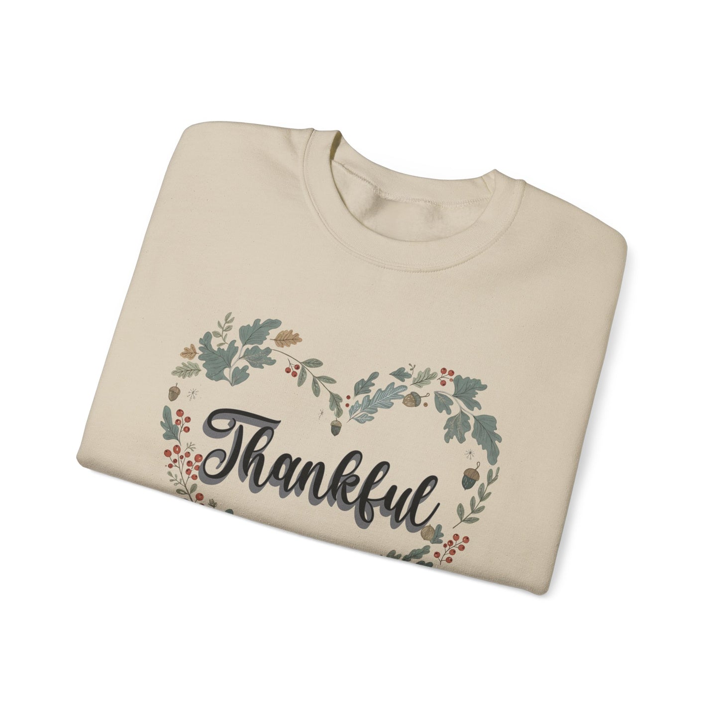 Thankful Heart Crewneck Sweatshirt, Cozy Sweatshirt, Fall Fashion, Thanksgiving Gift, Unisex Pullover, Floral Design