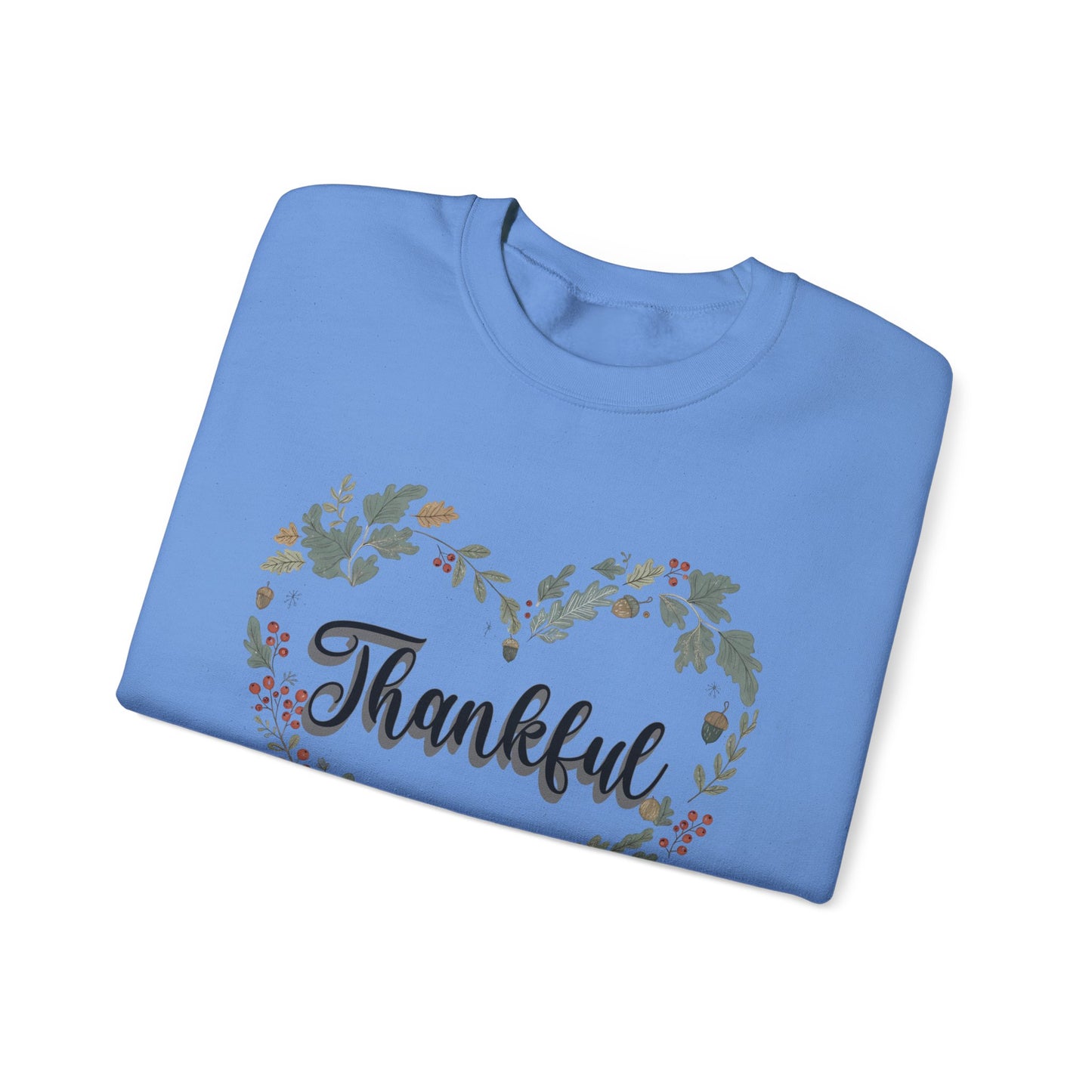 Thankful Heart Crewneck Sweatshirt, Cozy Sweatshirt, Fall Fashion, Thanksgiving Gift, Unisex Pullover, Floral Design