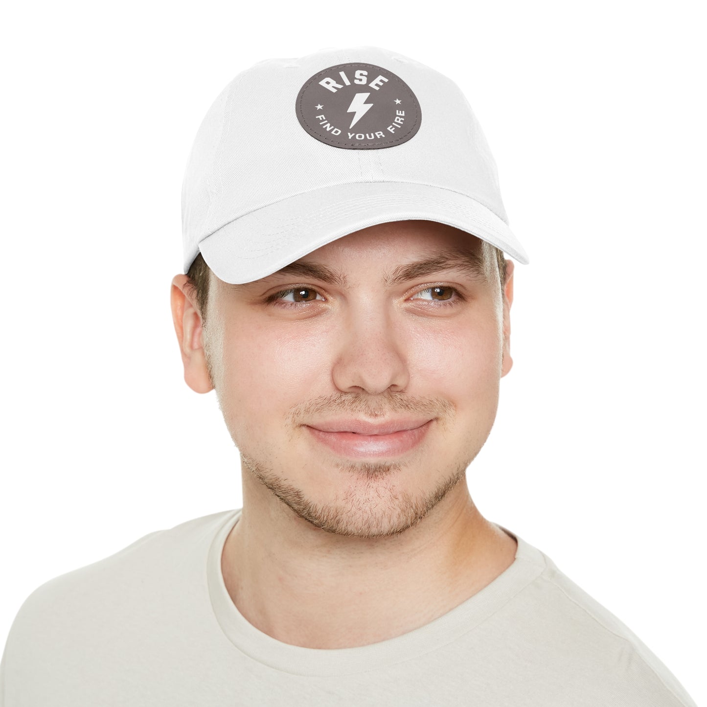 Motivational Dad Hat with Leather Patch, Custom Baseball Cap, Stylish Sun Hat