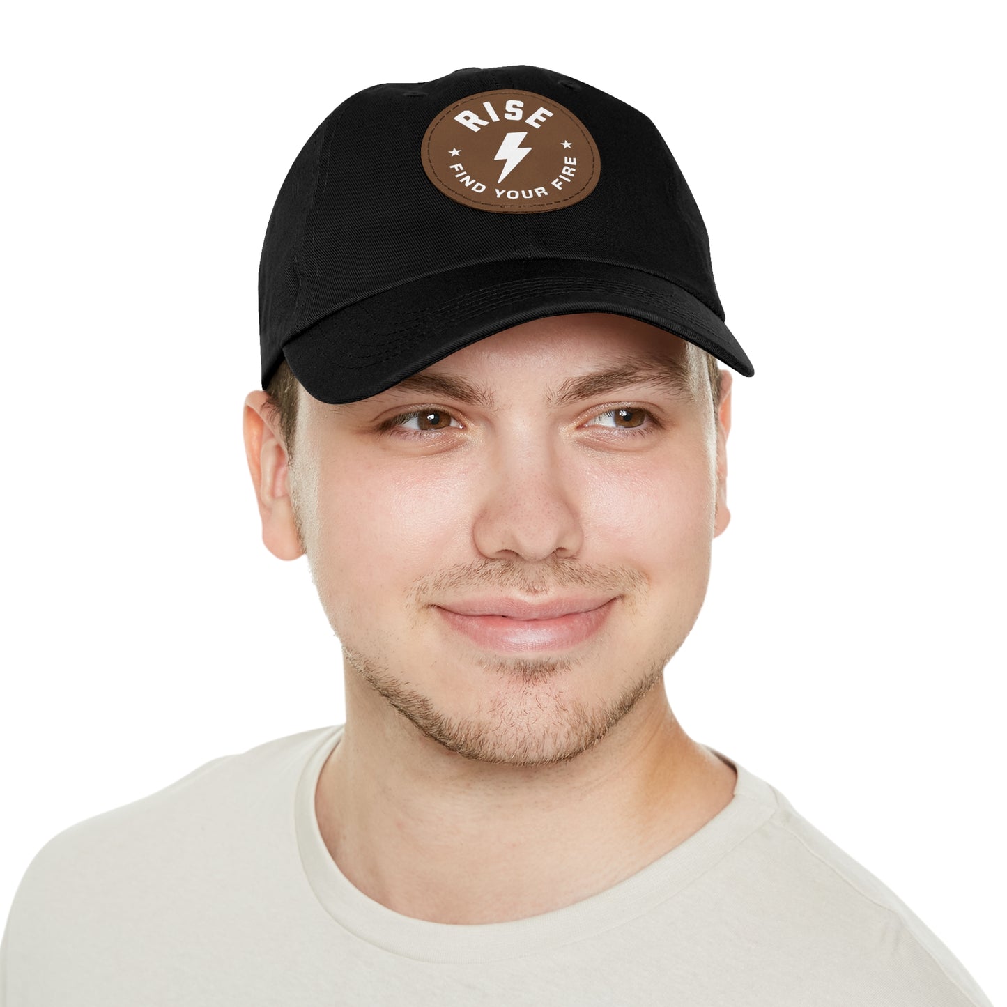 Motivational Dad Hat with Leather Patch, Custom Baseball Cap, Stylish Sun Hat