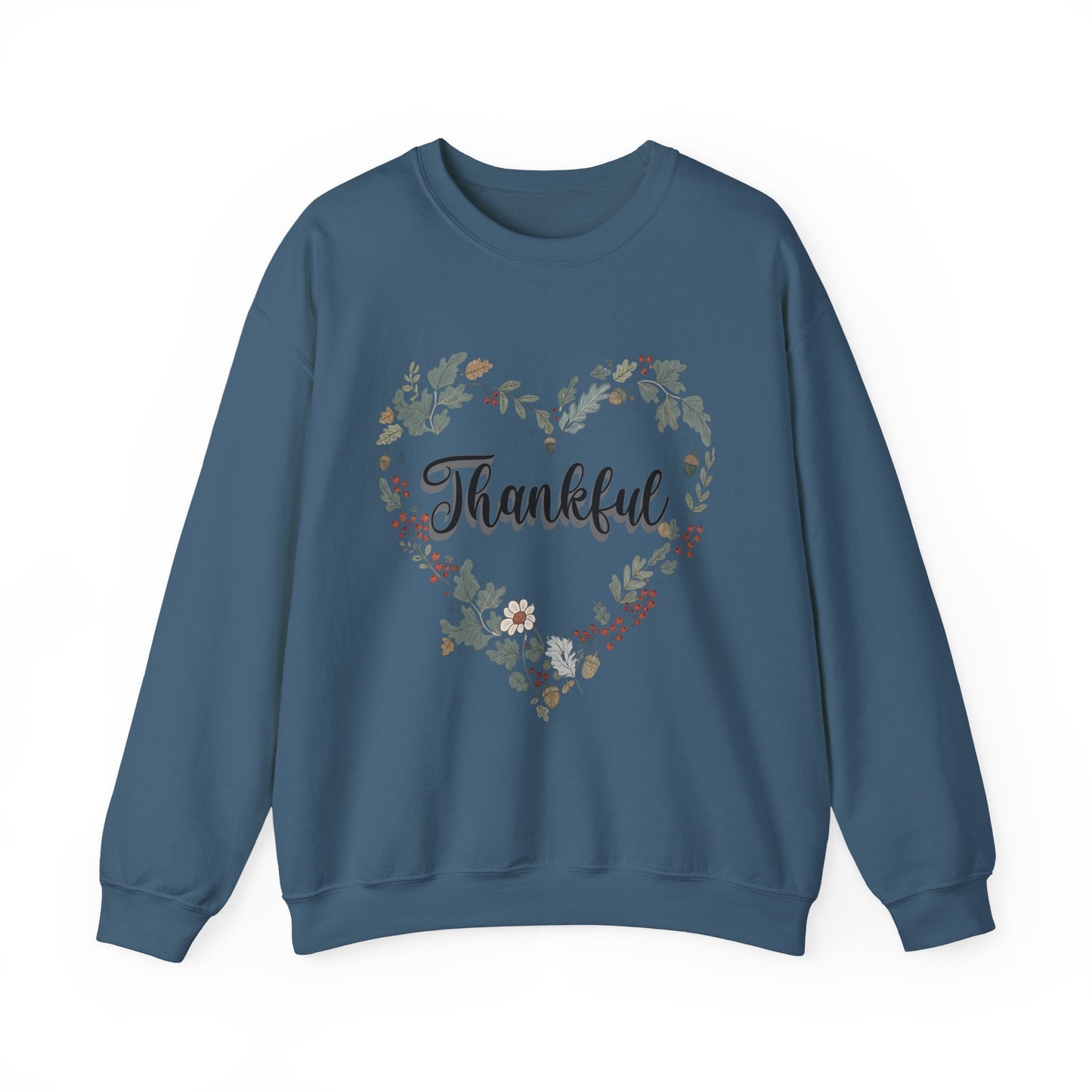 Thankful Heart Crewneck Sweatshirt, Cozy Sweatshirt, Fall Fashion, Thanksgiving Gift, Unisex Pullover, Floral Design