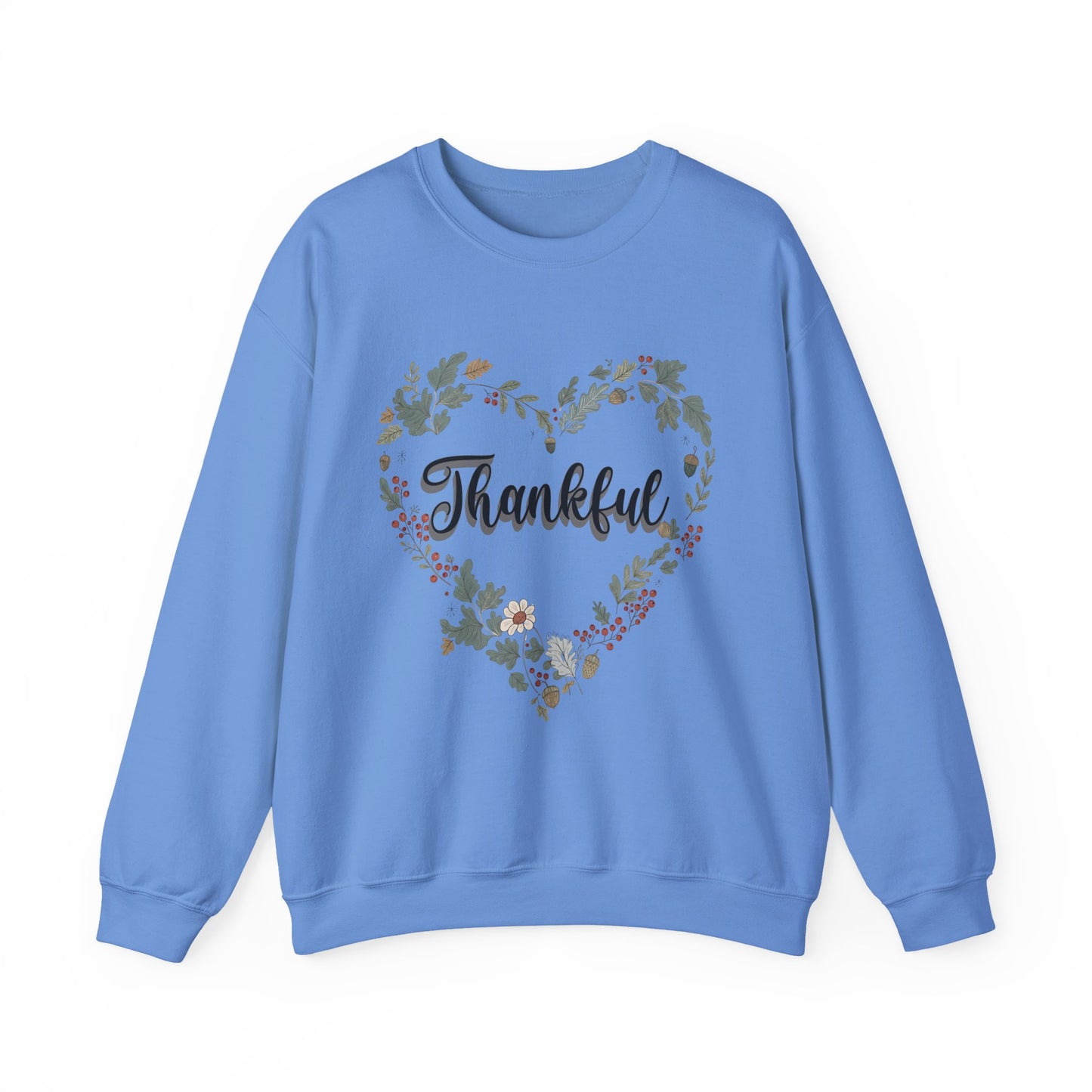 Thankful Heart Crewneck Sweatshirt, Cozy Sweatshirt, Fall Fashion, Thanksgiving Gift, Unisex Pullover, Floral Design