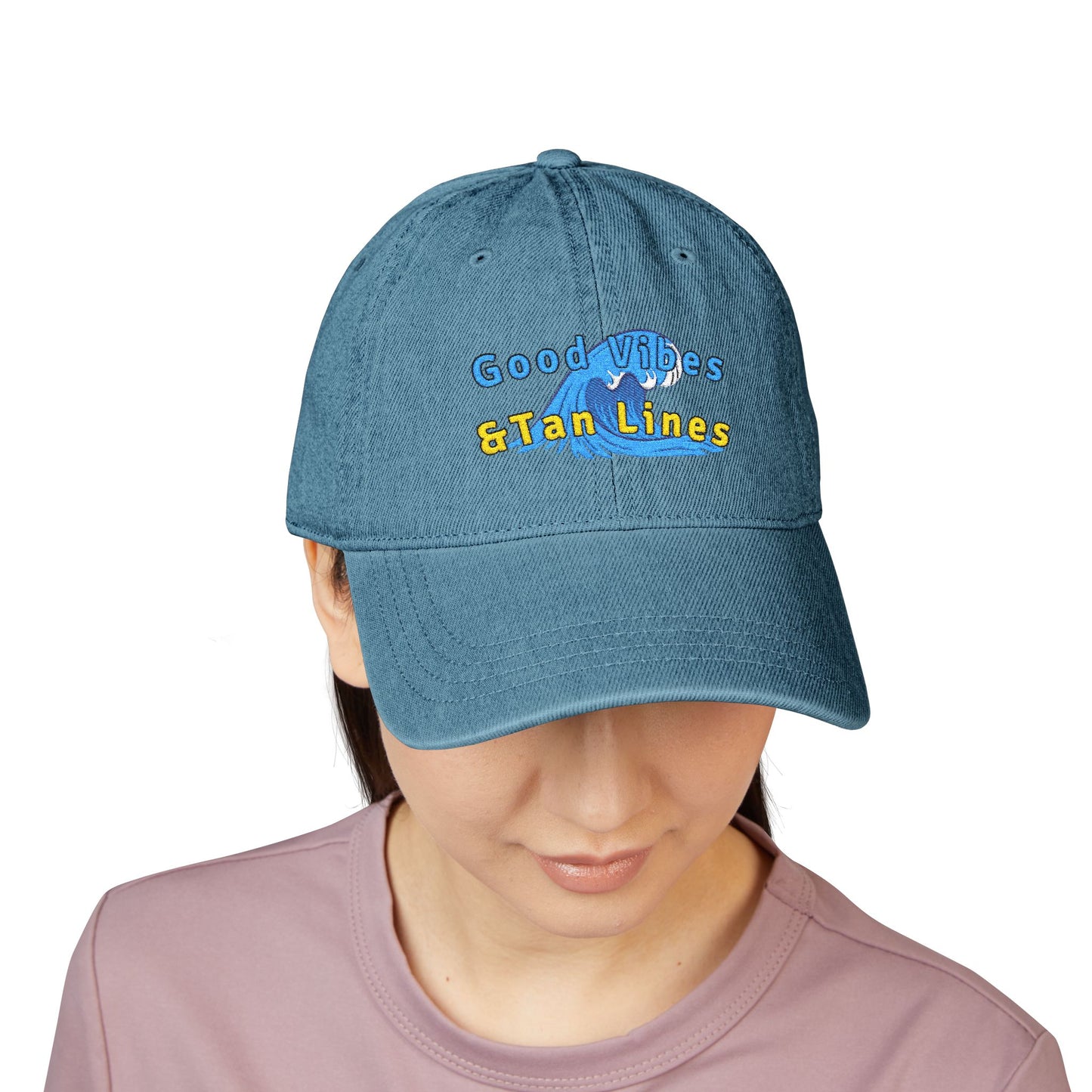 Good Vibe & Tan lines Denim Hat (Embroidery)