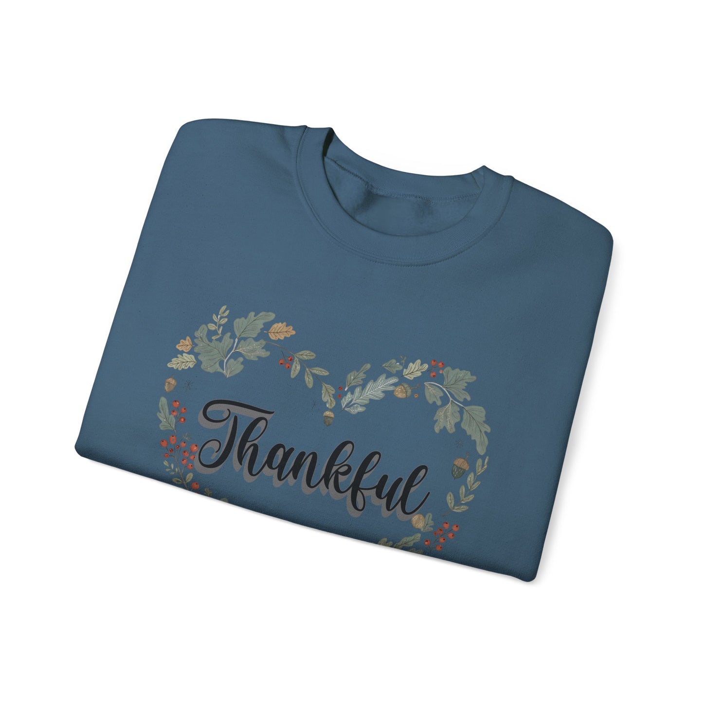 Thankful Heart Crewneck Sweatshirt, Cozy Sweatshirt, Fall Fashion, Thanksgiving Gift, Unisex Pullover, Floral Design
