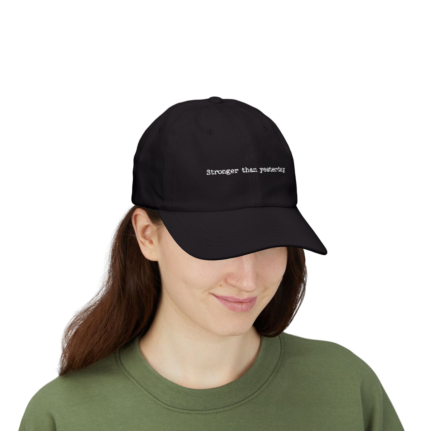 "Stronger Than Yesterday" Motivational Dad Cap, Casual Hat, Everyday Wear