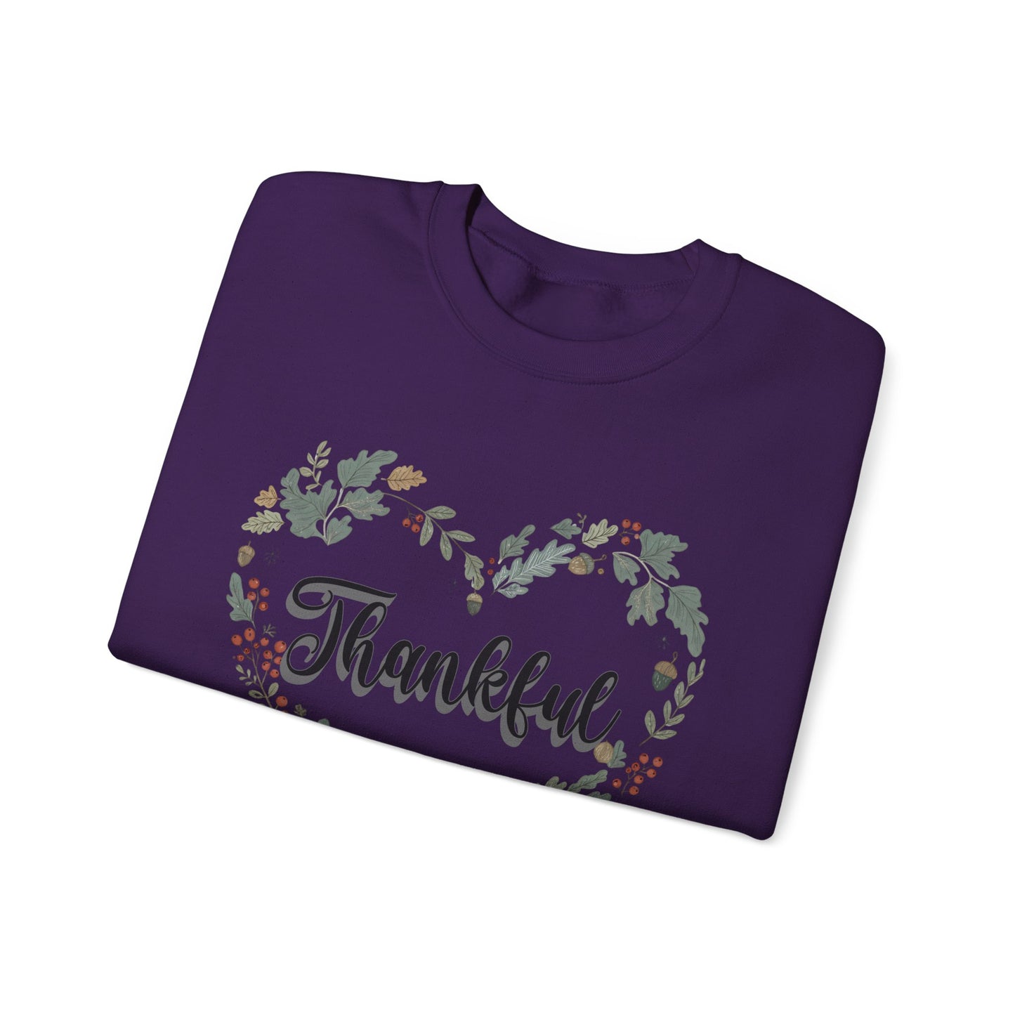 Thankful Heart Crewneck Sweatshirt, Cozy Sweatshirt, Fall Fashion, Thanksgiving Gift, Unisex Pullover, Floral Design