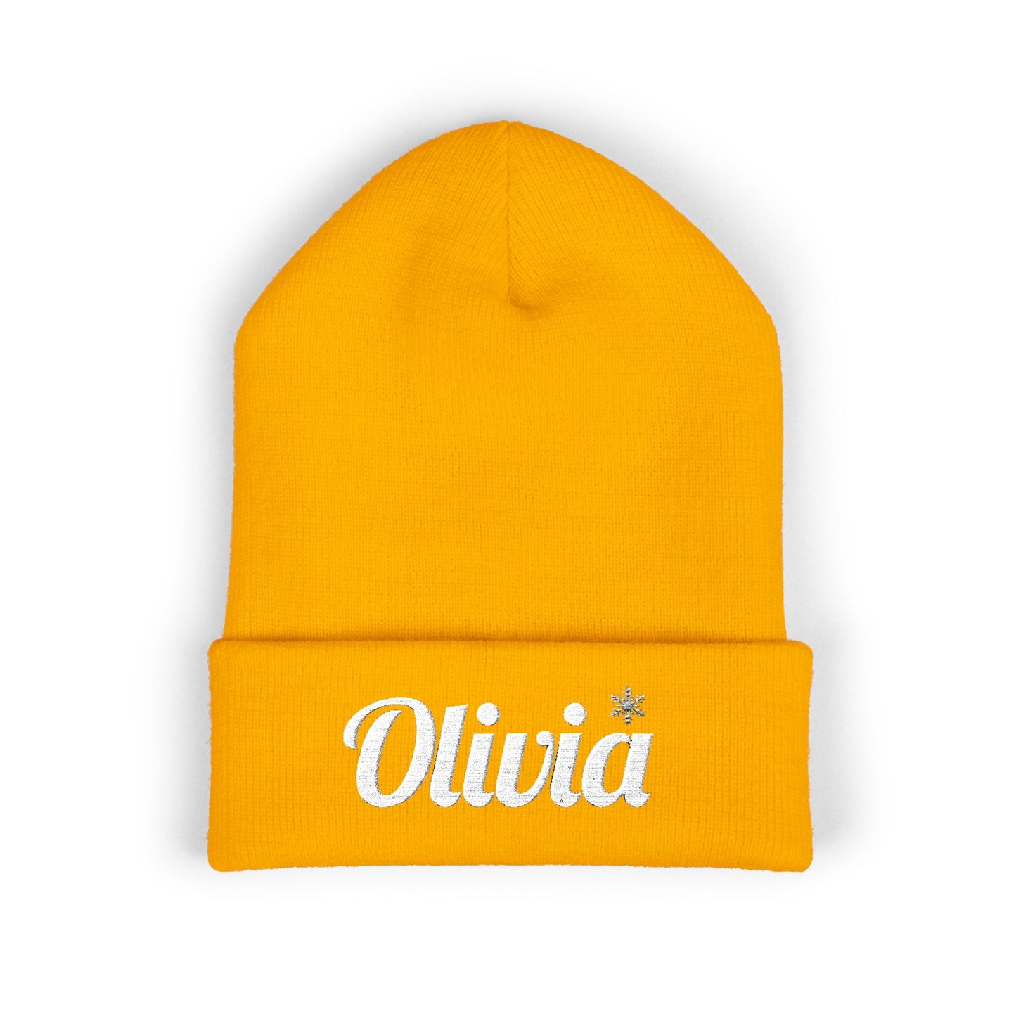 Personalized 'Olivia' Embroidered Cuffed Beanie