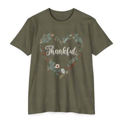 Thankful Floral Heart T-Shirt, Cute Gift for Mom, Mother's Day Tee, Cozy Casual Wear, Heartfelt Gift, woman Vintage Style Shirt