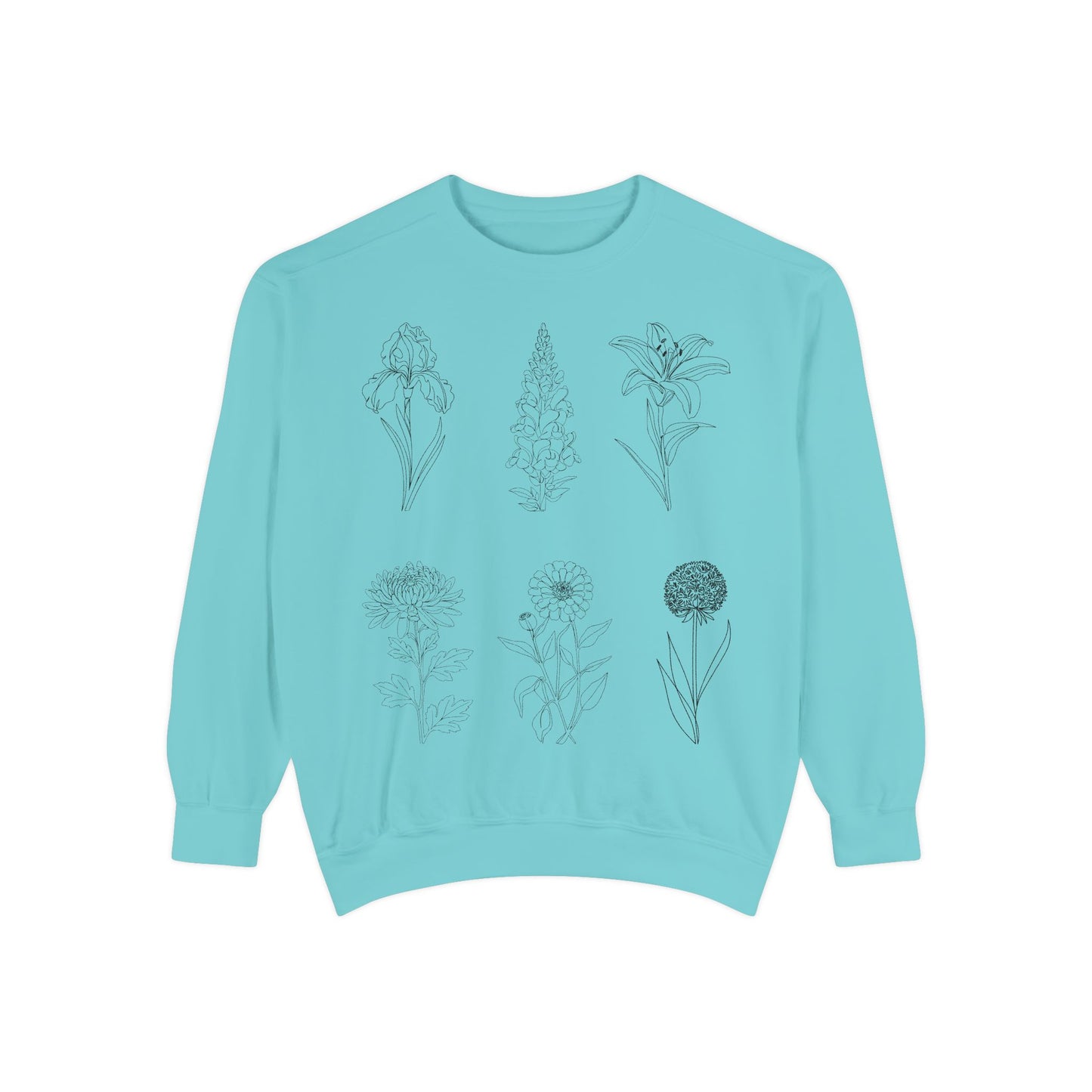 Minimal Botanical Floral Crewneck Sweatshirt