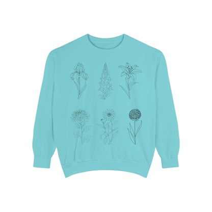 Minimal Botanical Floral Crewneck Sweatshirt
