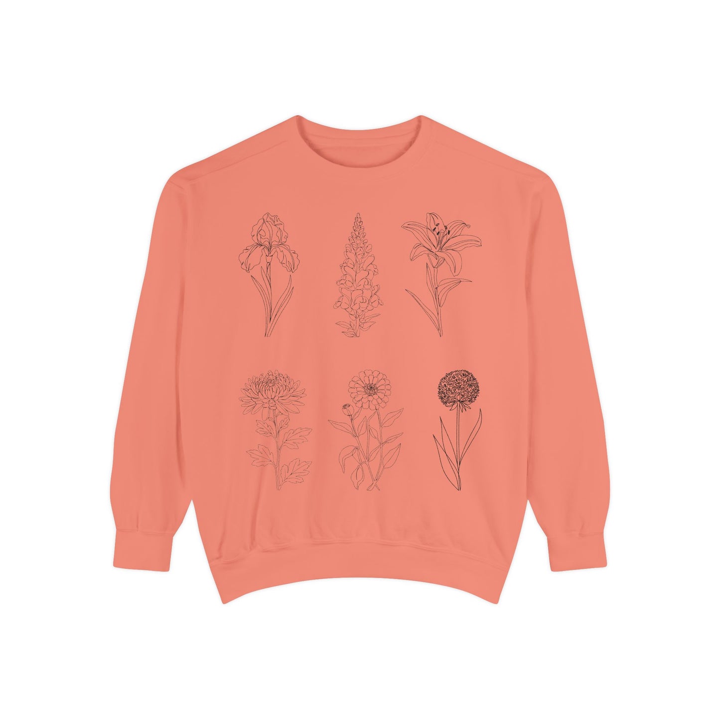 Minimal Botanical Floral Crewneck Sweatshirt