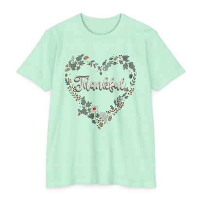 Thankful Floral Heart T-Shirt, Cute Gift for Mom, Mother's Day Tee, Cozy Casual Wear, Heartfelt Gift, woman Vintage Style Shirt