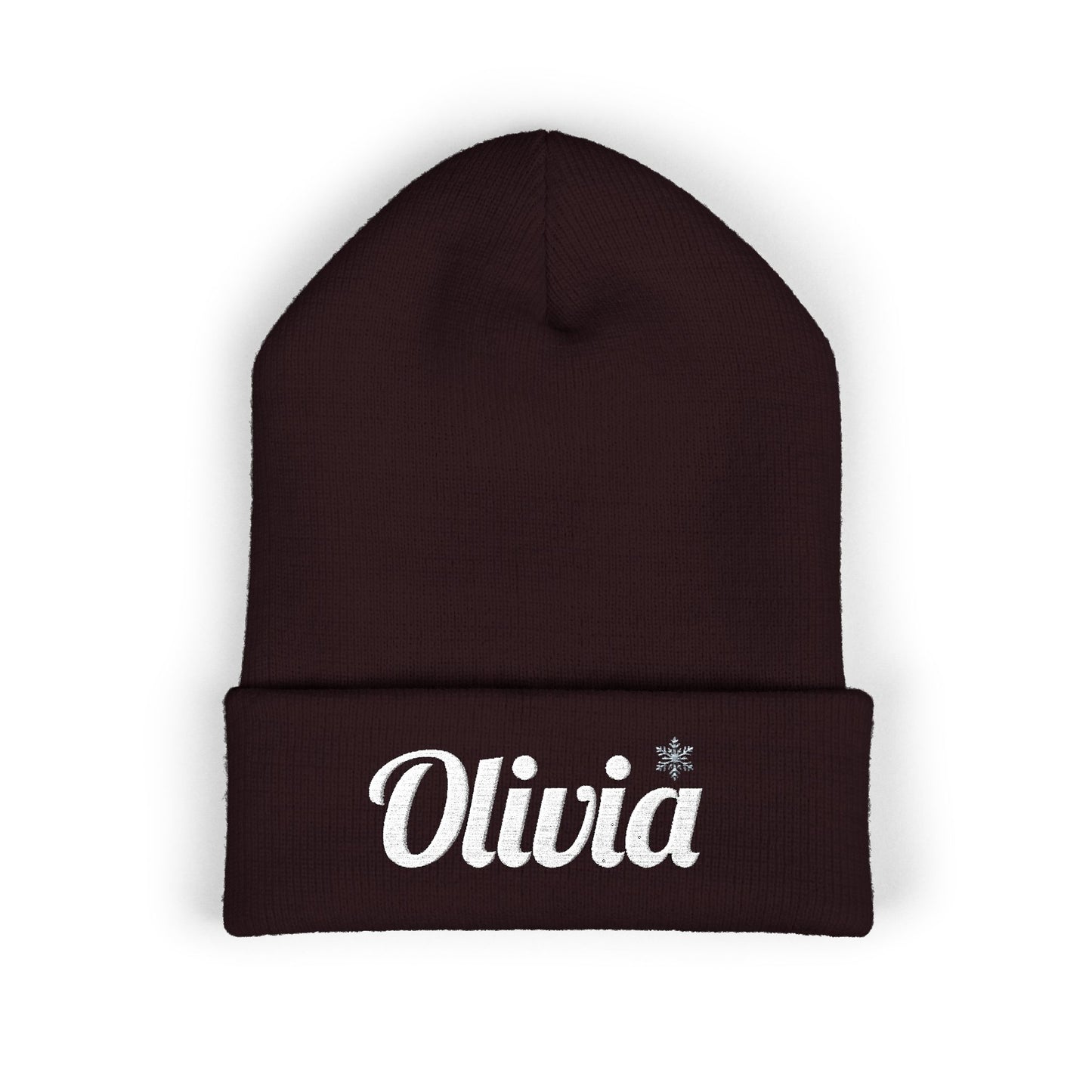 Personalized 'Olivia' Embroidered Cuffed Beanie