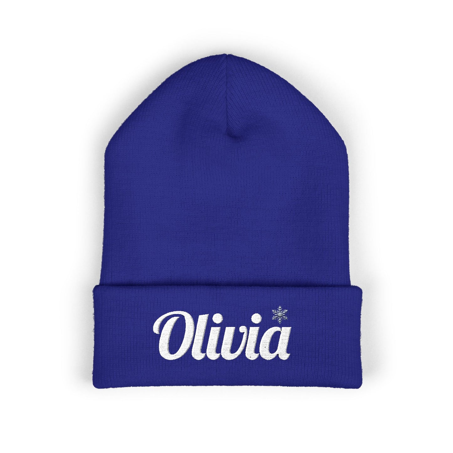 Personalized 'Olivia' Embroidered Cuffed Beanie