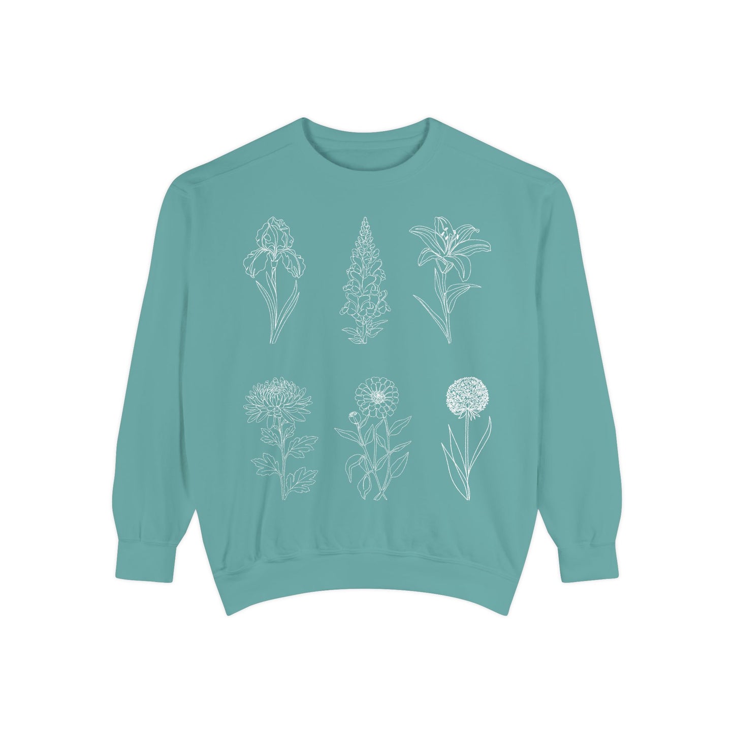 Botanical Sketch Floral Line Art Crewneck