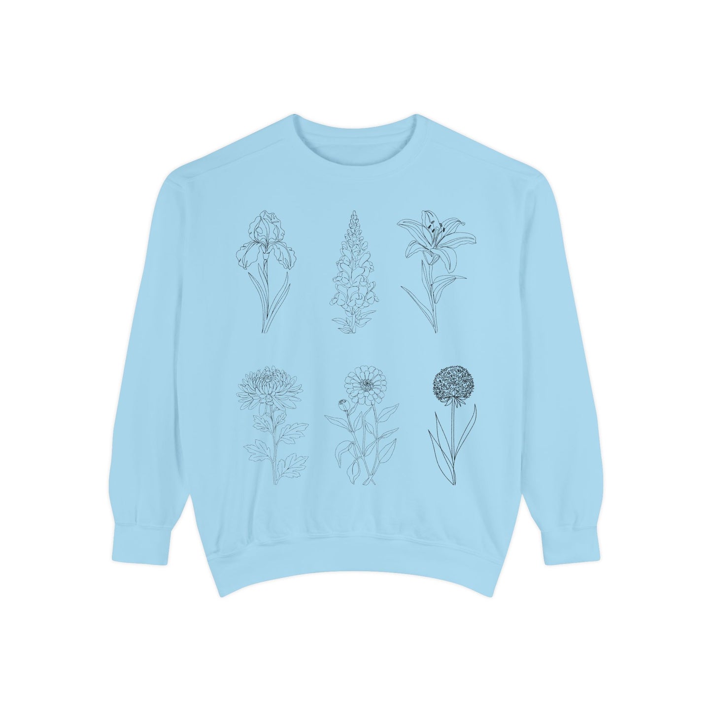Minimal Botanical Floral Crewneck Sweatshirt