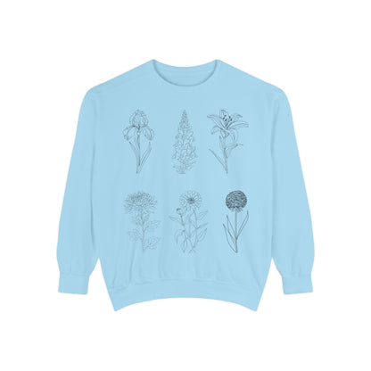 Minimal Botanical Floral Crewneck Sweatshirt