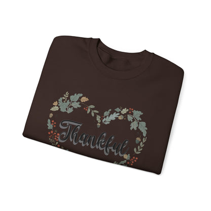 Thankful Heart Crewneck Sweatshirt, Cozy Sweatshirt, Fall Fashion, Thanksgiving Gift, Unisex Pullover, Floral Design