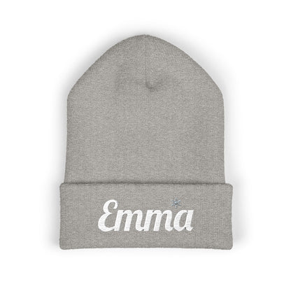 Personalized 'Emma' Embroidered Cuffed Beanie