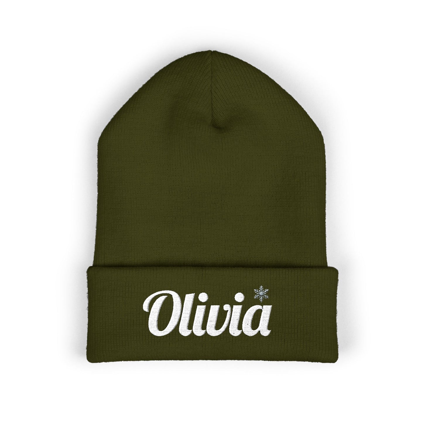 Personalized 'Olivia' Embroidered Cuffed Beanie