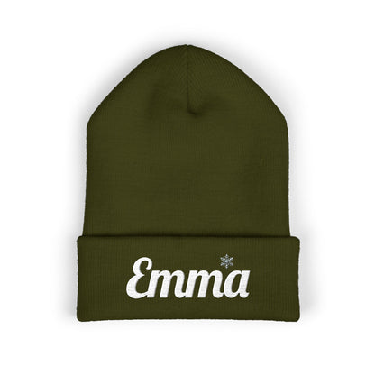 Personalized 'Emma' Embroidered Cuffed Beanie