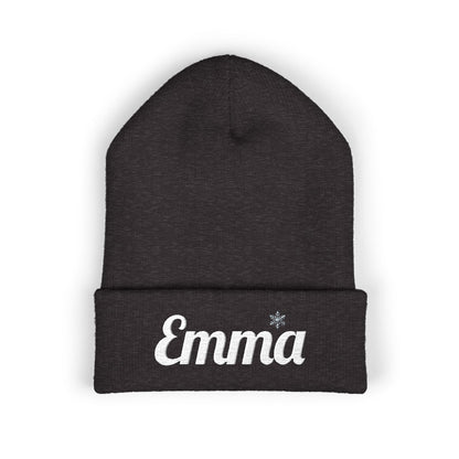 Personalized 'Emma' Embroidered Cuffed Beanie