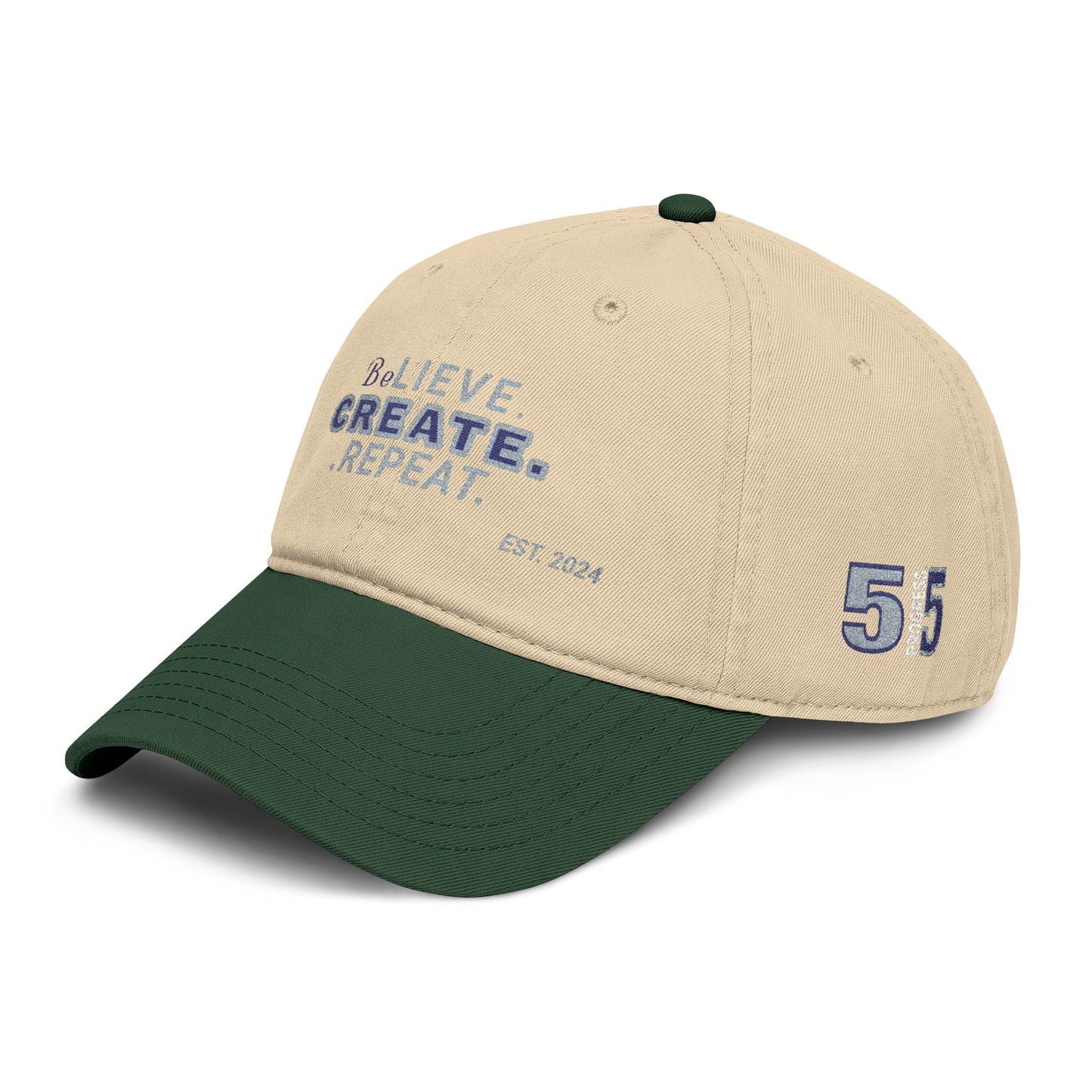 Believe Create Repeat Washed Baseball Cap