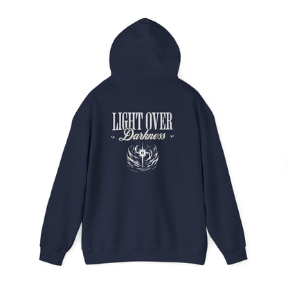 Stylish Unisex Light Over Darkness Hoodie - Comfort & Versatility for Every Season
