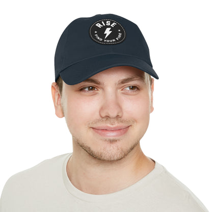 Motivational Dad Hat with Leather Patch, Custom Baseball Cap, Stylish Sun Hat